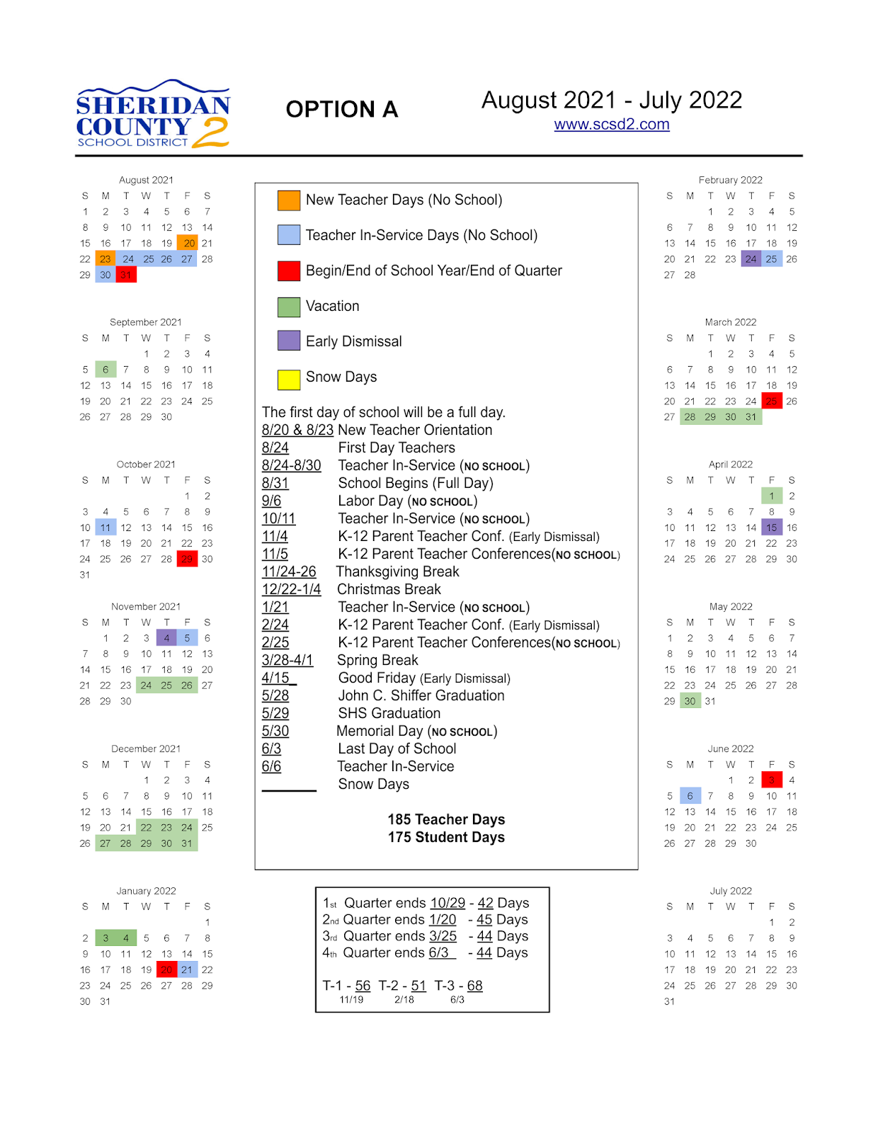 20212022 School Calendar Please Vote Sheridan County School District 2