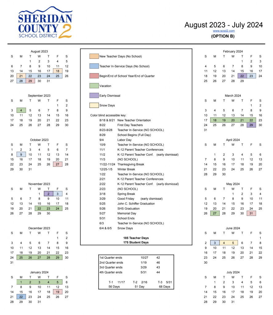20232024 School Calendar PLEASE VOTE Sheridan County School District 2