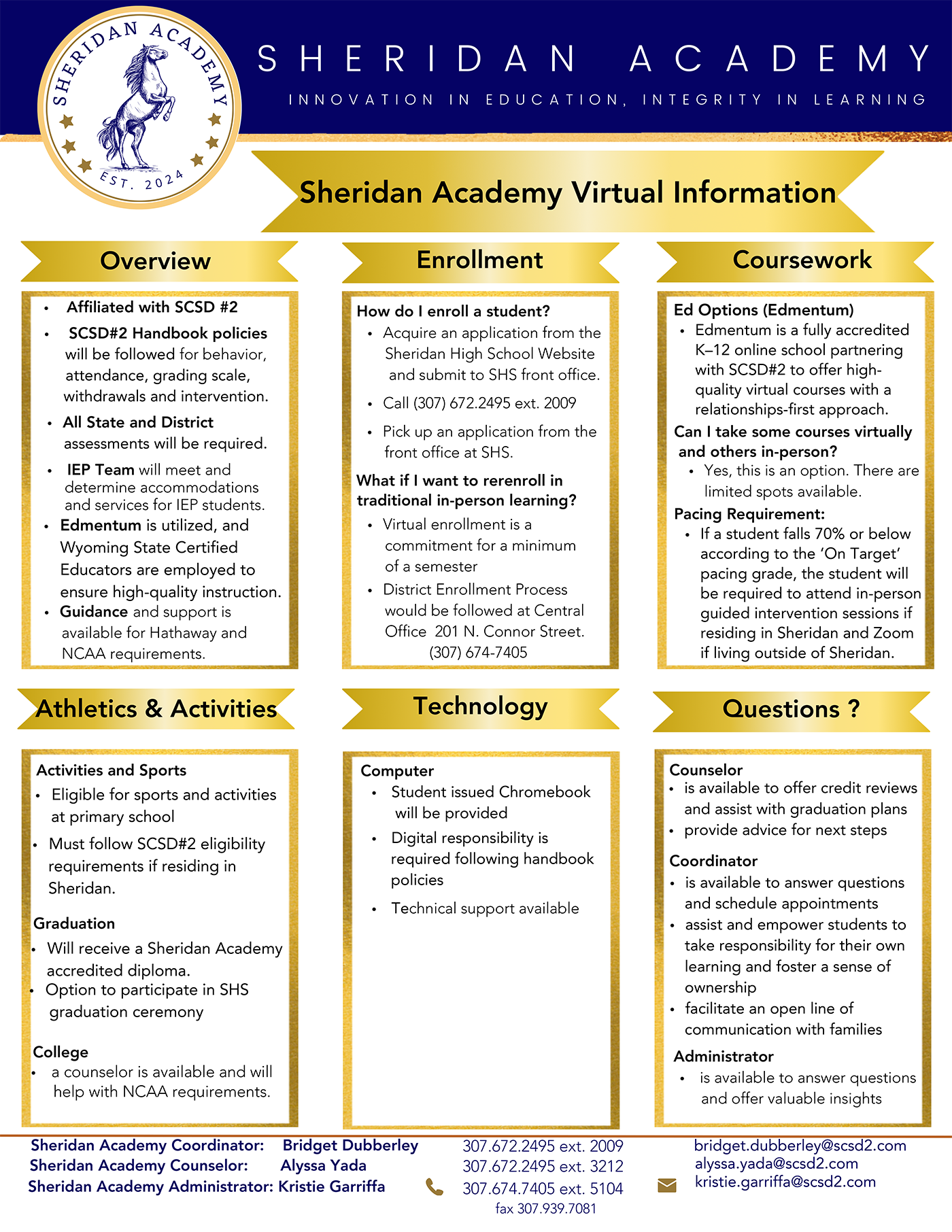 Sheridan Academy Information | SCSD2 Virtual School, Sheridan County WY